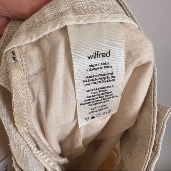 Aritzia Wilfred Light Beige Linen Pants Size 8 - Picture 6 of 9